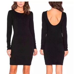 House of Harlow 1960 Black Long Sleeve Scoop Back Mini Bodycon Dress NWT Medium
